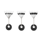 Lavie&Camus 720PCS Fishing Bobber Stopper, Oval Floats Sinker Stops, 6 in 1 Black Rubber Bobber Stops, L M S Size Float Stop Kit