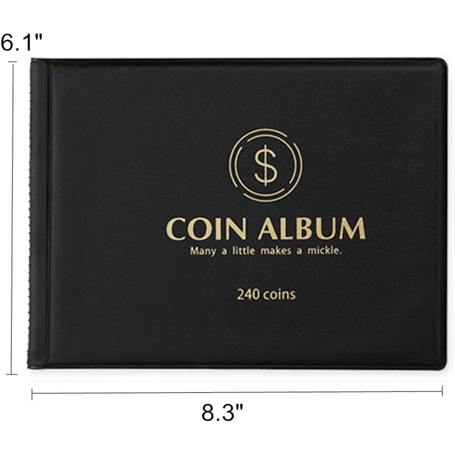 Buy now MUDOR Coin Collection Holder Album for Collectors, 240 Pockets Coin Collection Book Office Supplies at indiglob india