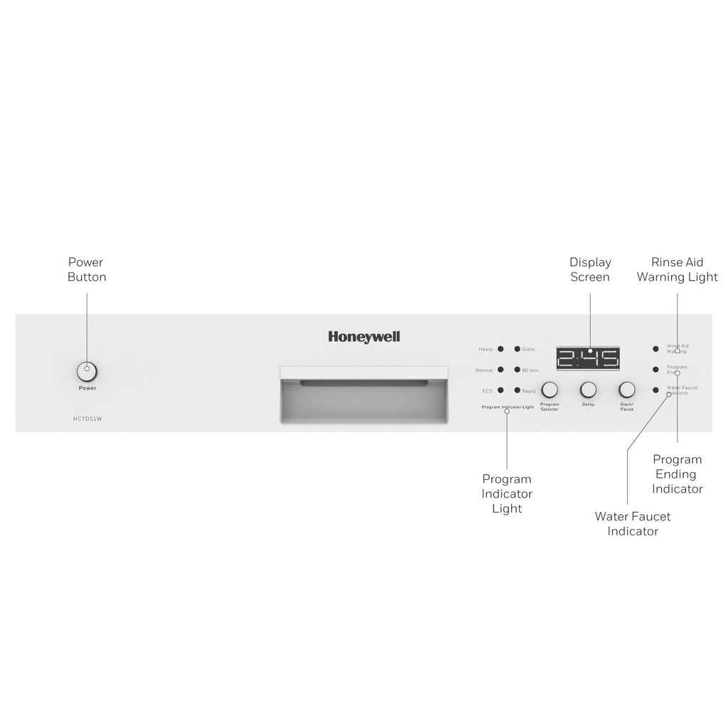 Buy now Honeywell Countertop Dishwasher with 6 Place settings, 6 Washing Programs, Stainless Steel Tub, UL/Energy Star- Stainless Steel at indiglob india