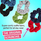 Buy now Scunci by Conair The Original Scrunchie Waffle Knit Scrunchies in Navy, White, Red, Blue, Grey and Black, Hair Ties for Women, 6 Count at indiglob india