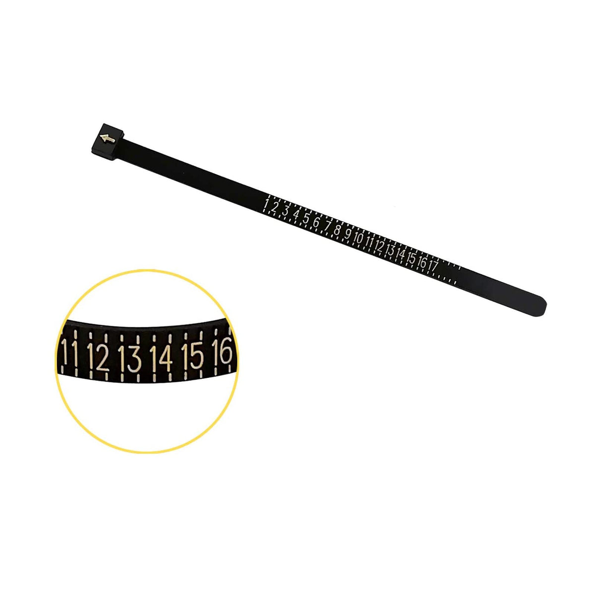 US Ring Sizer Gauge, Plastic Finger Measure Tool, Reusable, Black