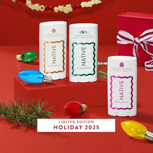 Buy now Native Deodorant, Holiday Edition, Fresh Mistletoe Scent, Contains Naturally Derived Ingredients, 72 Hour Odor Control | Deodorant for Women and Men, Aluminum Free with Baking Soda at indiglob india