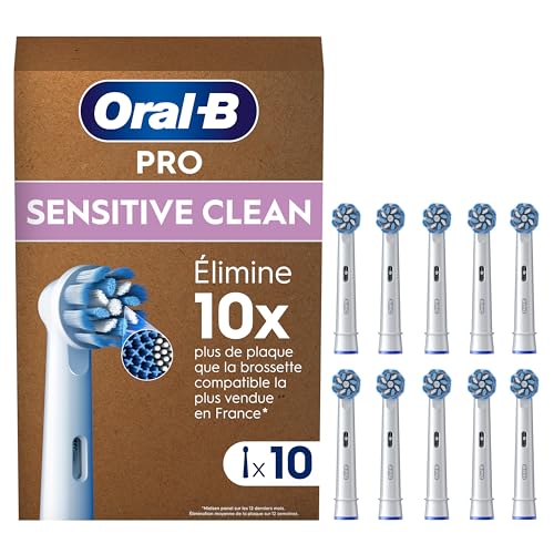 Buy now Oral-B Pro Sensitive Clean Electric Toothbrush Head, X-Shaped & Extra Soft Bristles for Gentle Brushing & Plaque Removal, Pack of 10 Toothbrush Heads, Suitable for Mailbox, White at indiglob india