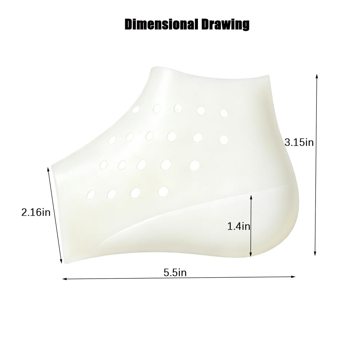 Height Increase Insoles - 1.4 Inches Height Increase Heel Cups for All-Day Comfort - Shock-Absorbing SEBS Gel Inserts for Boots & Sneakers, Deep U-Shape Heel Cushions for Men & Women