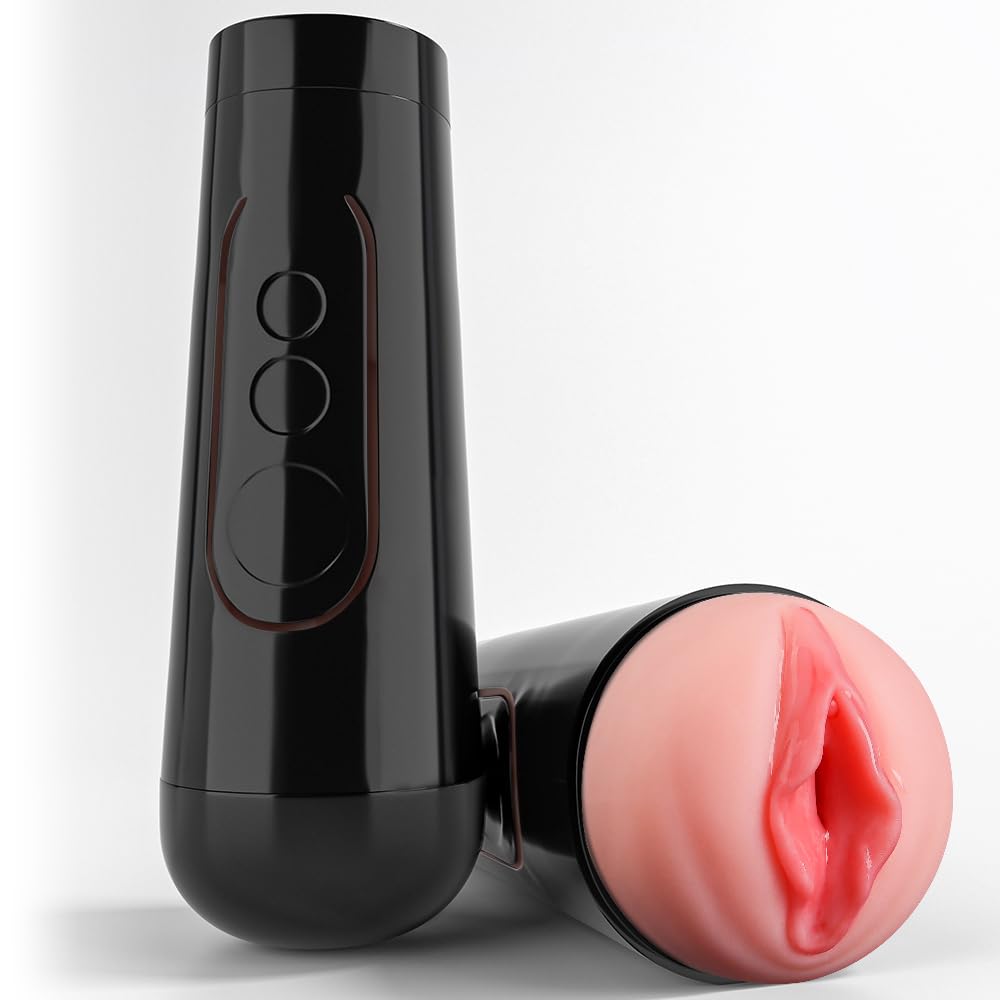 Male Masturbator Cup, Quiet Adult Sex Toys for Men Realistic Pocket Pussy Vagina Textured with 7.5in Depth Soft and Manual Sex Machine, Erotic Massage Gels