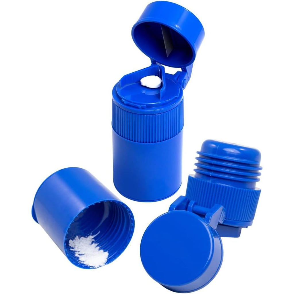 Buy now EZY DOSE 3 Compartment Pill Crusher, Cutter and Grinder, Daily Usage, Safely Cut Pills, Vitamins, Tablets, Accurate and Easy Cutting, Stainless Steel Blade, Removable Drinking Cup, Blue, BPA Free Blue at indiglob india