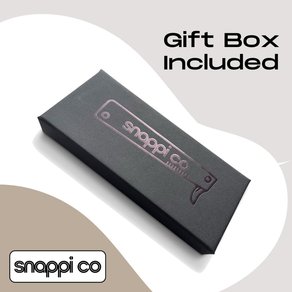 Snappi Co® Metal Folding Beard Comb | 304 Stainless Steel Pocket Comb for Men for Beard Grooming, Hair Styling & Moustache Care | Compact Flip Comb, Portable Mens EDC Accessories | Includes Gift Box