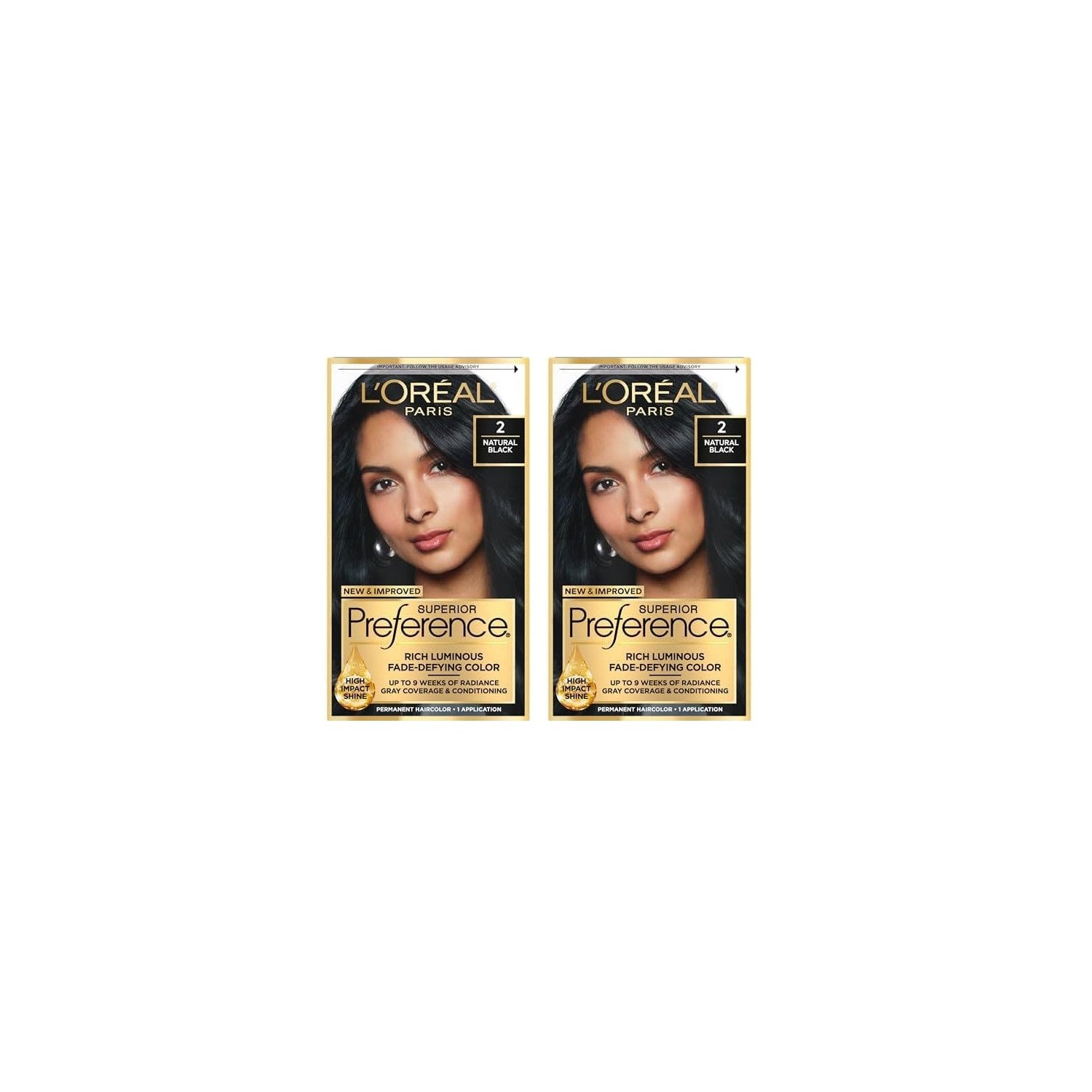 Buy now L'Oreal Paris Superior Preference Luminous Fade-Defying Permanent Hair Color, Hair Dye For Up to 9 Weeks of Radiance, Light Ash Blonde 9A, 1 Hair Dye Kit Natural Black 1 Count (Pack of 2) at indiglob india