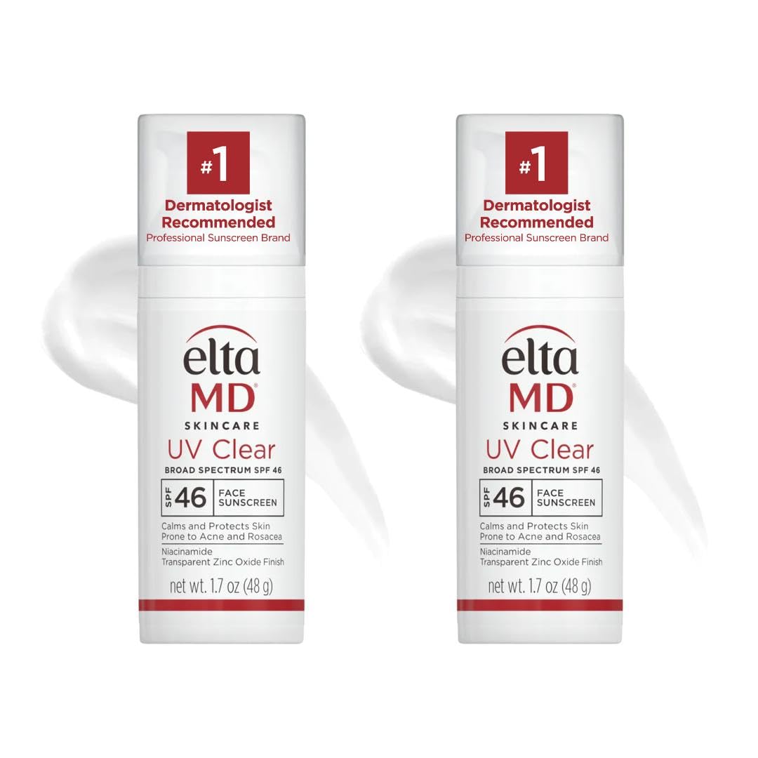 Buy now EltaMD UV Clear Face Sunscreen SPF 46, Oil-Free Sunscreen with Zinc Oxide, Dermatologist Recommended 1.7 Ounce (Pack of 2) at indiglob india