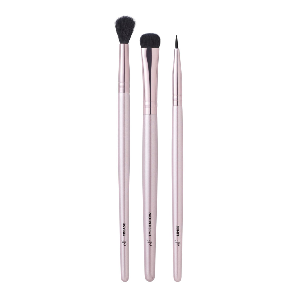 Buy now e.l.f. No Budge Brush Trio, 3-Piece Eyeshadow Brush Set For Applying & Blending Color, Use With The No Budge Cream Eyeshadows, Vegan & Cruelty-Free at indiglob india