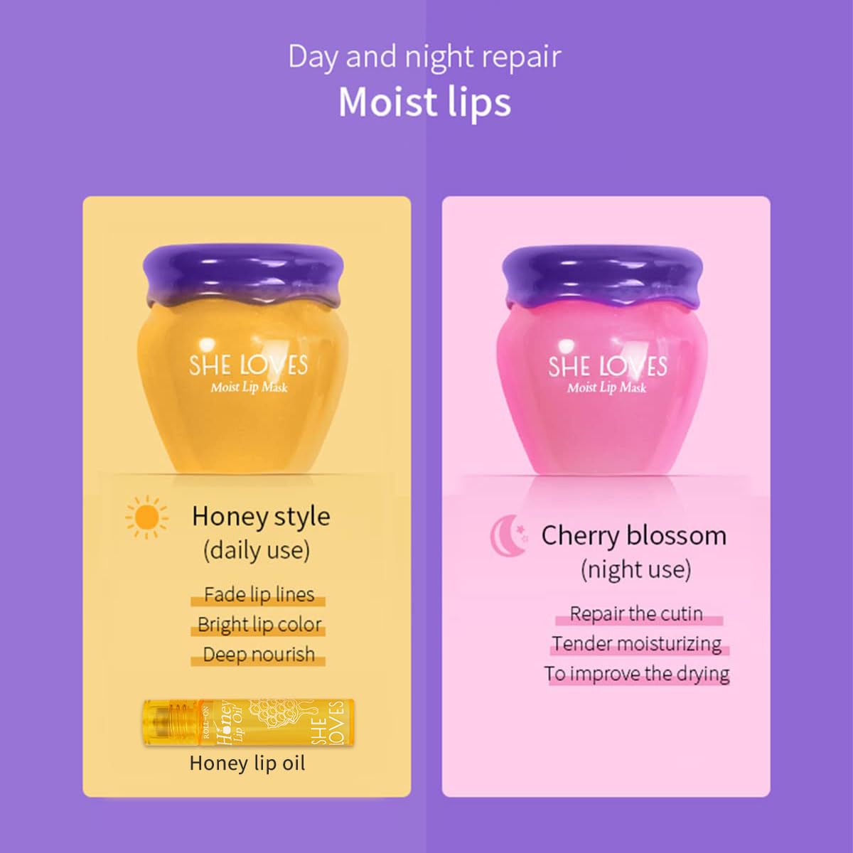 Buy now 2PCS Lip Mask Overnight, Honey&Sakura Day and Night Repair Sleeping Lip Balm, Fade Lip Lines Bee Balm, Hydrating &Prevention Dry and Crack Lip Scrubs Exfoliator at indiglob india