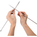 Buy now Knitting Needle Set, 22PCS 2mm(B)-8mm(L) Straight Single Pointed Stainless Steel Sweater Needles Set(11Pair-11 Size,9.8 inch) with Locking Stitch Makers Large-Eye Needles Measure Tape (36CM) at indiglob india