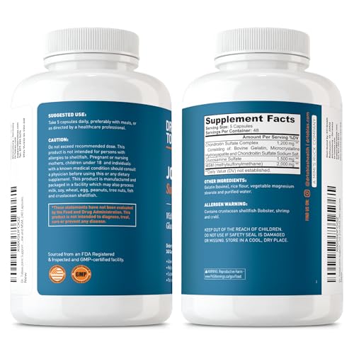 Buy now Dr. Tobias Joint Support Supplement with Glucosamine Chondroitin MSM, Supports Connective Tissue, Function & Flexibility, Extra Strength Joint Supplements for Men & Women, 240 Capsules at indiglob india