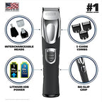 Buy now Wahl USA Rechargeable Lithium Ion All in One Beard Trimmer for Men with Detail and Ear & Nose Hair Trimmer Attachment Æ’?? Model 9854-600B at indiglob india
