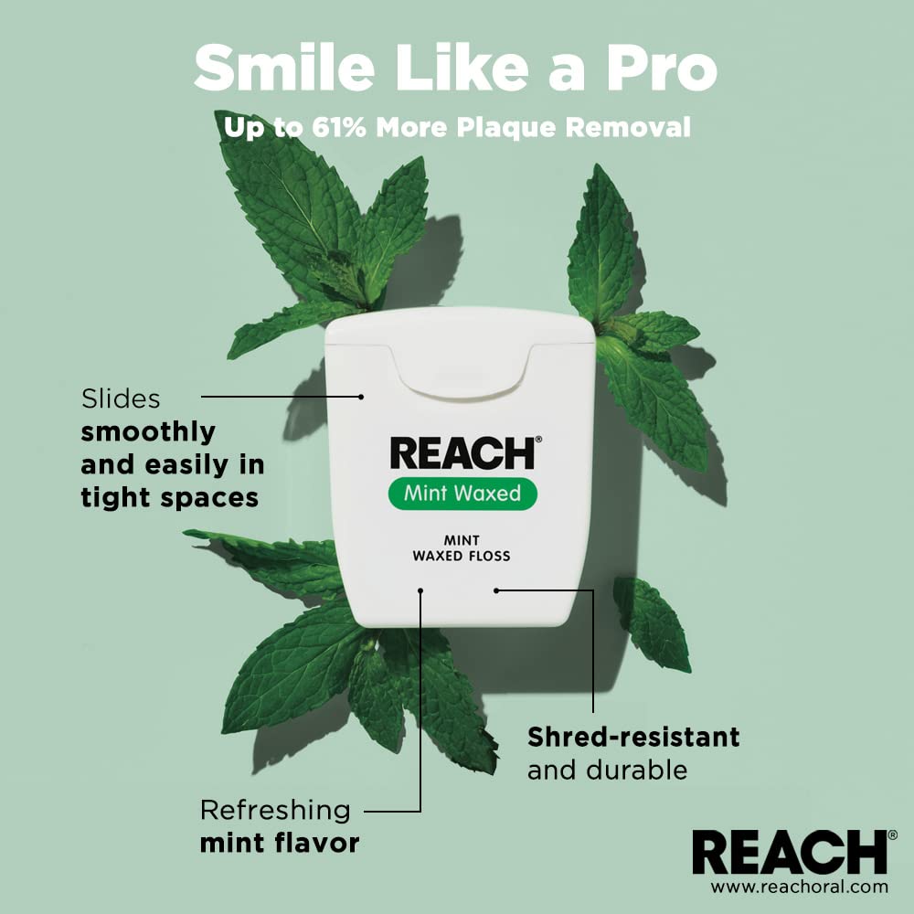 Buy now REACH Mint Waxed Floss 200 Yards 7200 Inch (Pack of 4) at indiglob india