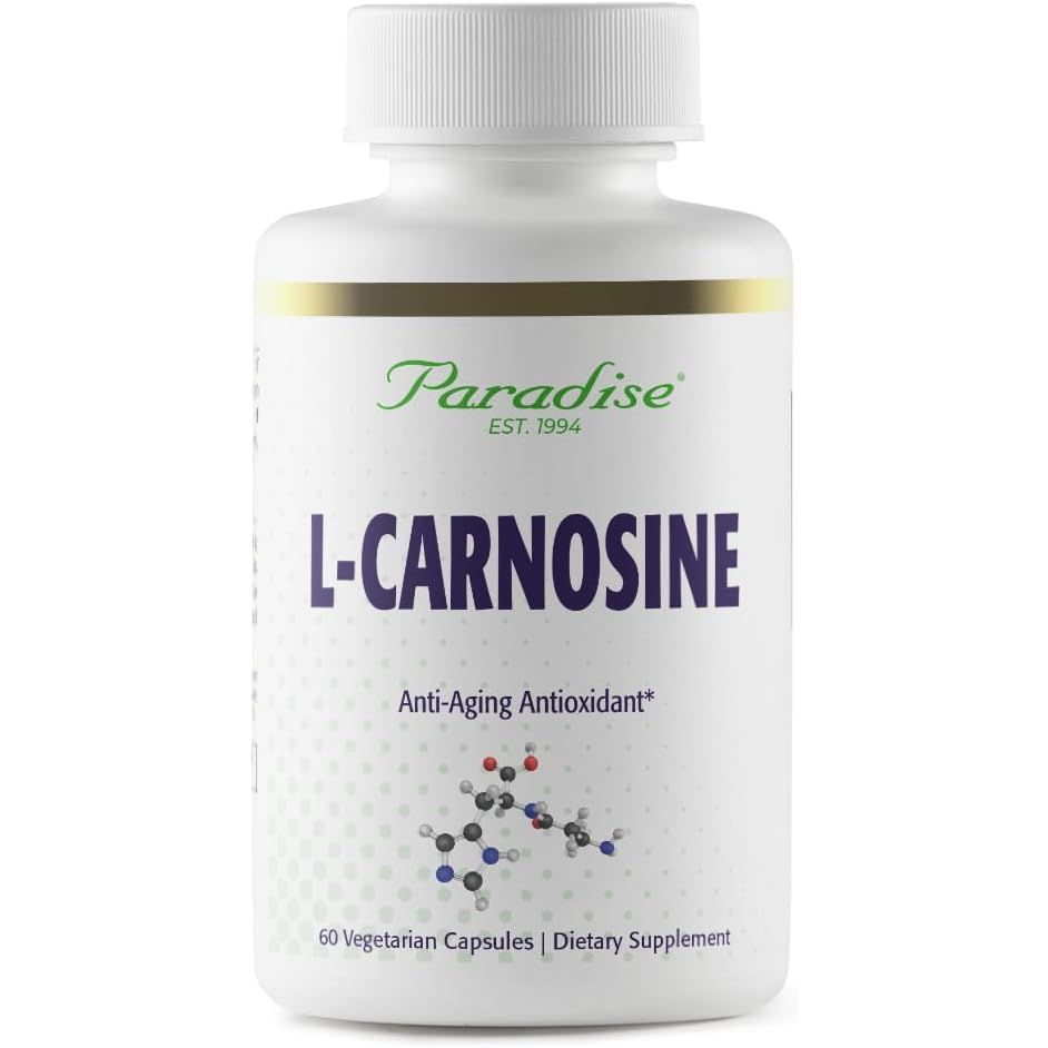 Buy now Paradise Herbs L-Carnosine, Super Potent, Ultra Pure, Antioxidant, Vegan, Non GMO, Gluten Free, 60 Vegetarian Capsules Default at indiglob india