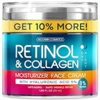 Buy now Retinol Cream for Face with Hyaluronic Acid, Day-Night Anti-Aging Moisturizer for Women, Men, Collagen Cream for Face Reduces Wrinkles, Dryness, 1.85 Oz at indiglob india