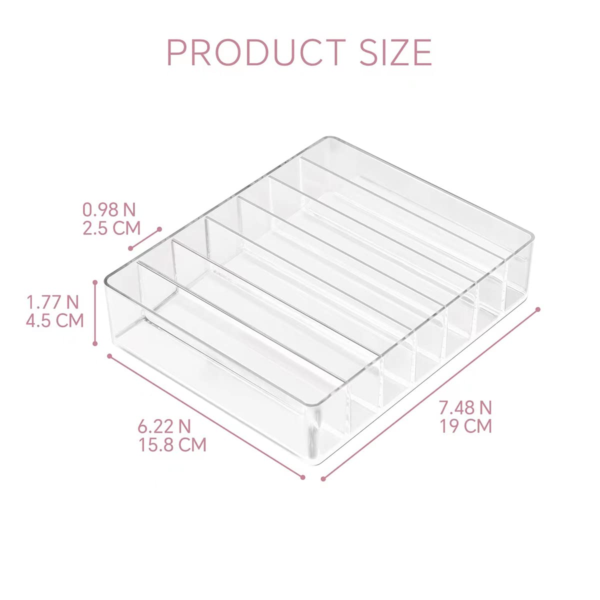 WECHENG Clear Plastic Acrylic Makeup Organizer for Makeup Palette Organizer