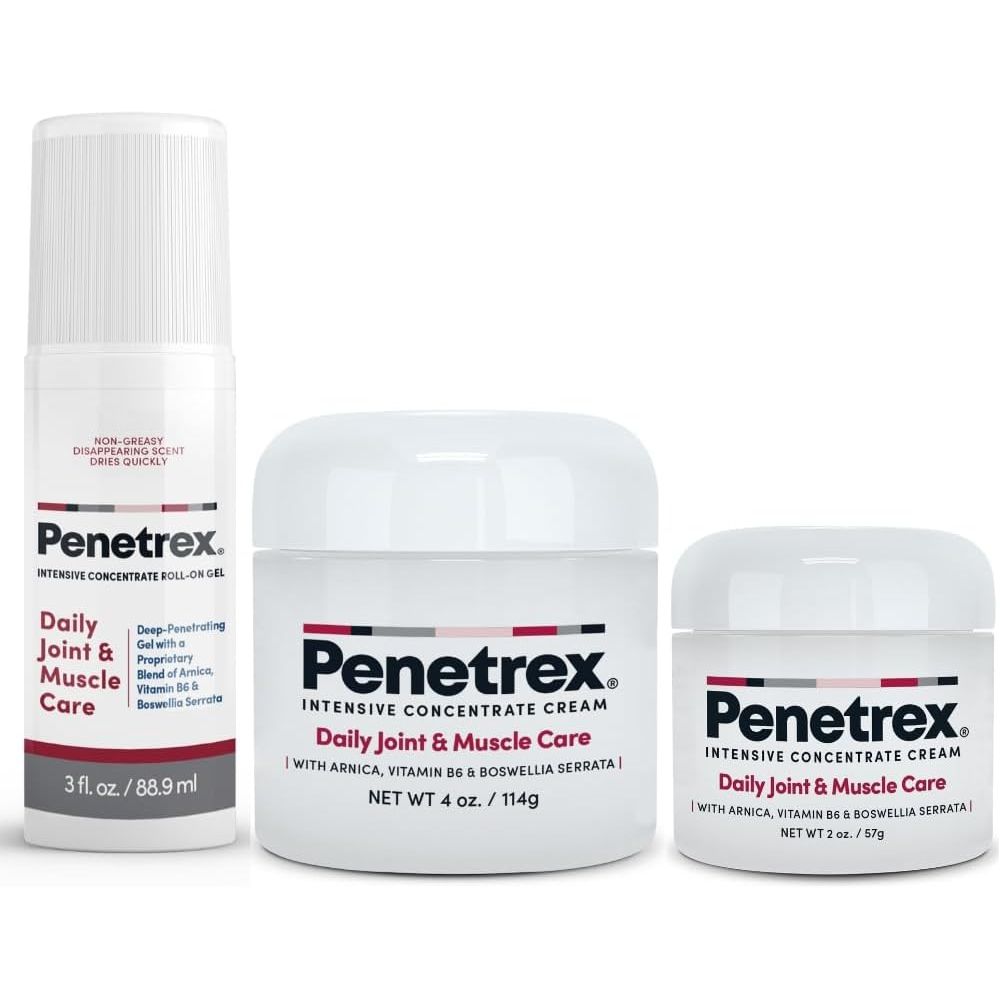 Buy now Penetrex Joint & Muscle Therapy - Soothing Muscle Rub for Back, Neck, Hands, Feet - Premium Whole Body Rub with Arnica, Vitamin B6 MSM & Boswellia - Non-Greasy 2oz Cream Trio Bundle (Pack of 1) at indiglob india