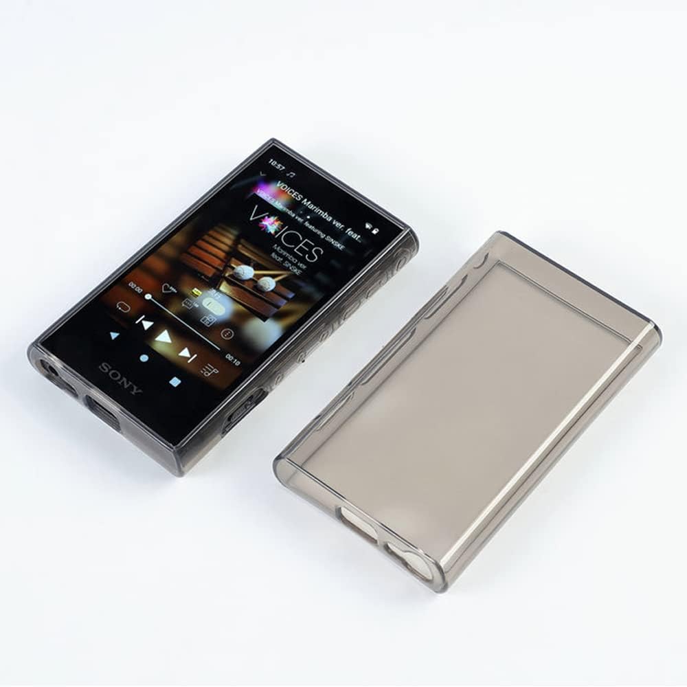 Buy now Soft Clear TPU Protective Shell Skin Case Cover for Sony Walkman NW-A300 Series NW-A306 NW-A307 (Clear case and Glass) Clear black case at indiglob india