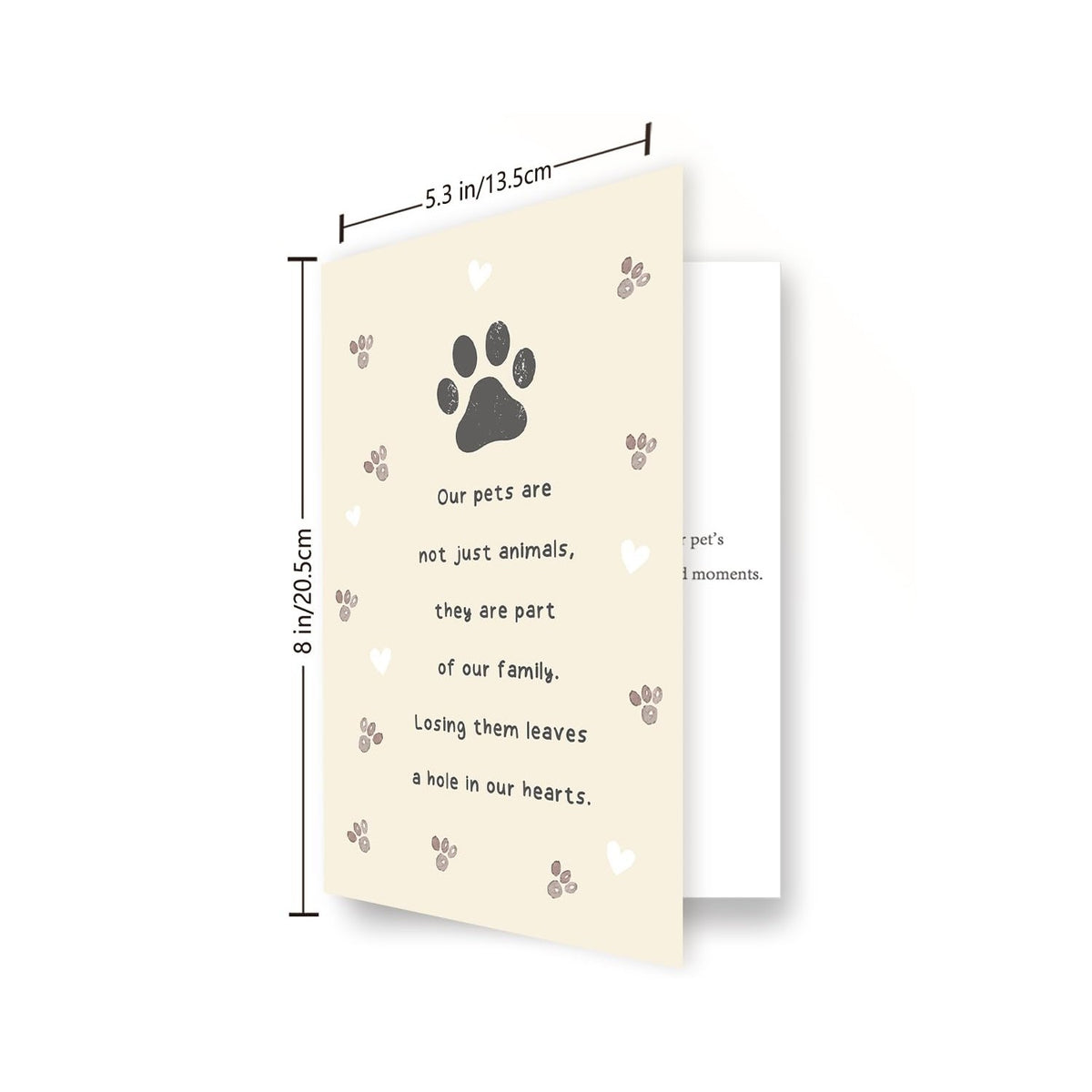 Pet Sympathy Card for Dog Cat, Pet Loss Memorial Gift