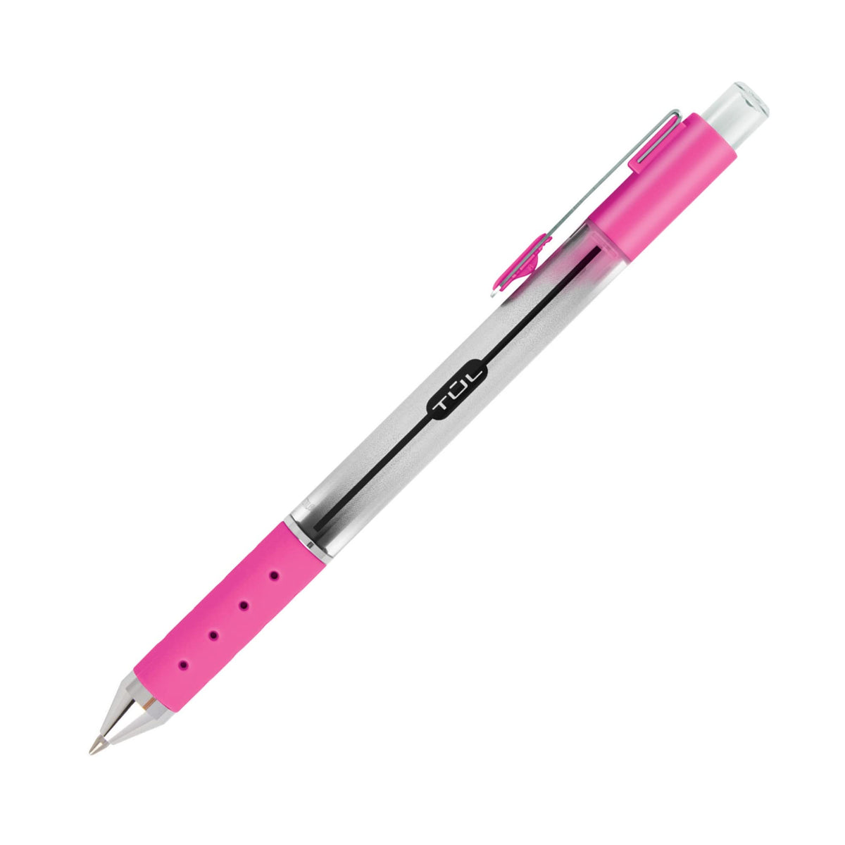 TUL Retractable Gel Pens, Bullet Point, 0.7 mm, Gray Barrel, Assorted Bright Ink Colors, Pack Of 8