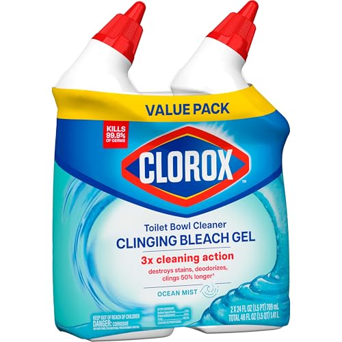 Buy now Clorox Toilet Bowl Cleaner Heavy Duty Stain and Ring Remover, Arctic Clean, 24 Fl Oz., Pack of 2 at indiglob india