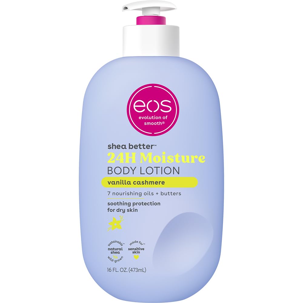 Buy now eos Shea Better Body Lotion Vanilla Cashmere, 24-Hour Moisture Skin Care, Lightweight & Non-Greasy, Natural Shea, Vegan, Vanilla Body Lotion, 16 fl oz at indiglob india