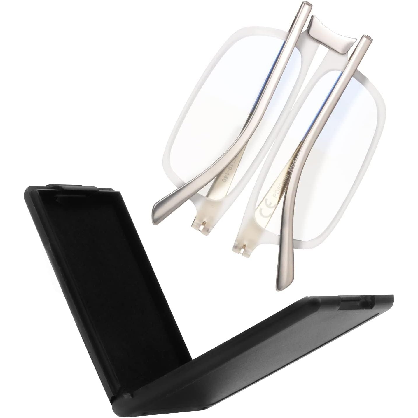 Buy now SKYOAK Evolved Folding Reading Glasses For Women Men Blue Light Blocking Anti UV Eyestrain Foldable Portable Compact Readers with Flat Hard Case Pocket Computer glasses 1.5 BLACK Full Size-clear 2.5 x at indiglob india