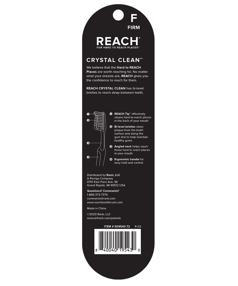 Buy now REACH Crystal Clean Firm Adult Toothbrush, 1 ea - Colors May Vary (Pack of 6) at indiglob india