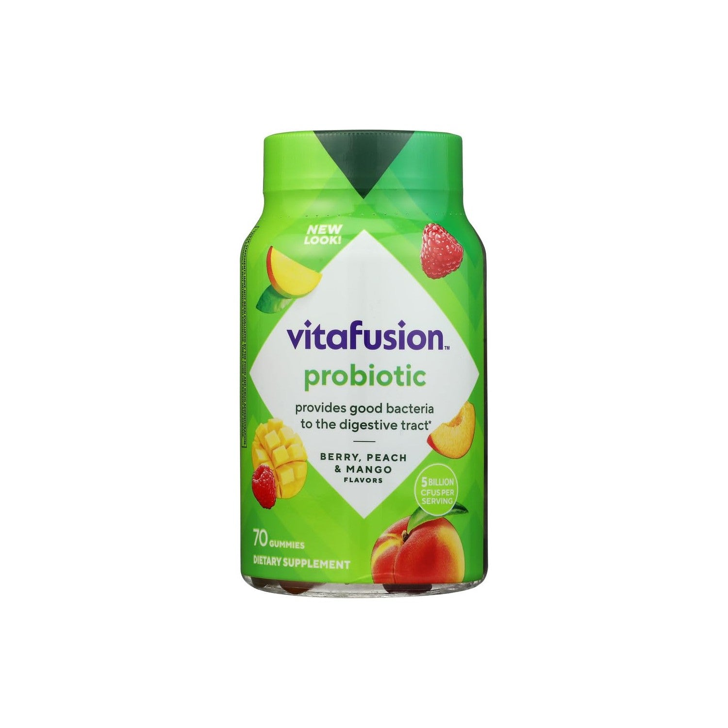 Vitafusion Probiotic Gummies | 5 Billion CFU | 70 Adult Gummy Vitamins | for Women & Men | Assorted Fruit Flavors | Gluten and Dairy-Free Supplement