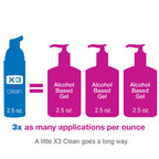 X3 Clean Foaming Hand Sanitizer, Alcohol Free and Fragrance Free, Kills 99.9% Germs, Moisturizing Formula, Travel Size 2.5 oz (3 Pack)
