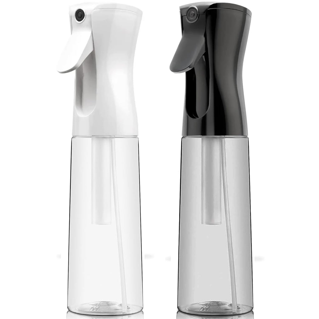 Continuous Spray Bottle for Hair, Refillable Gentle Mister (2 Pack, 6.8 Oz) | Long-Lasting Misting, Ultra-Fine Mist for Hairstyling, Cleaning Solutions, Planting, Pets, Barbers, Salons, Essential Oils