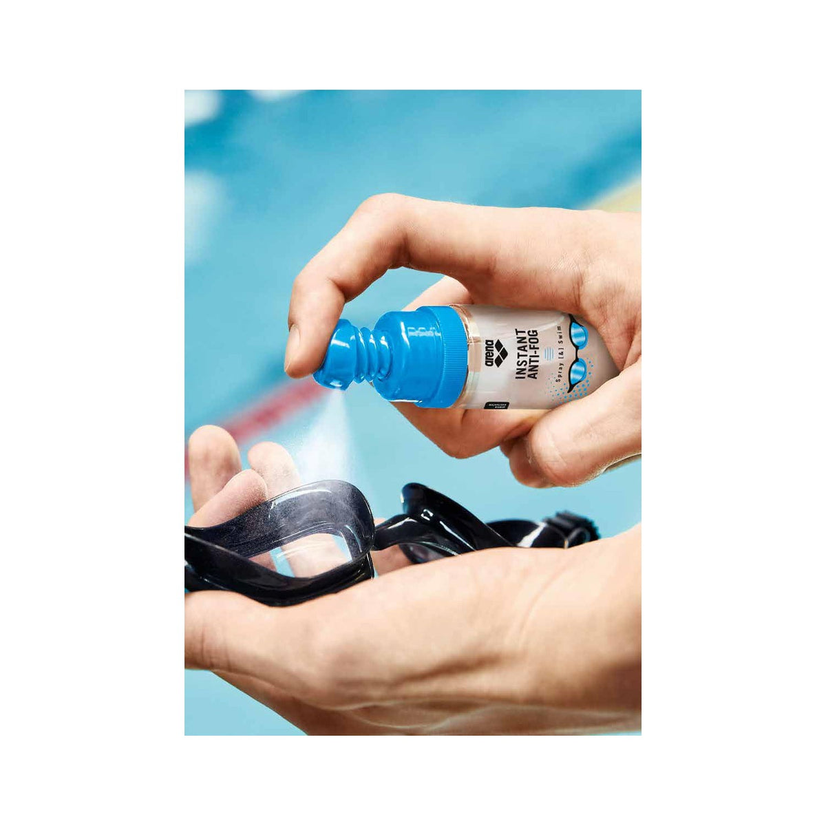 ARENA Instant Anti-Fog Spray Swim Goggles Treatment Prevents Fogging Swim Practice Essential Defogger Solution, 35ml Up to 150 Applications, Clear