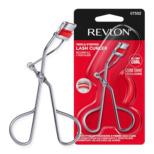 Buy now Revlon Triple-Stepped Lash Curler, Eyelash Lift For a Super-Curled Look in One Squeeze, 3-Tiered Pads for Gentle, Tug-Free Curling, 1 Count at indiglob india