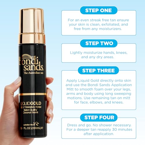 Buy now Bondi Sands Liquid Gold Self Tanning Foam | Lightweight + Quick Dry Foam Enriched with Argan Oil, Provides a Hydrated Streak-Free Tan | 6.76 Oz/200 mL at indiglob india