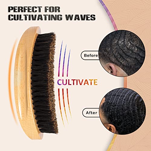 Buy now Wave Brush for Men - Beech Wood & Black Boar Bristle Brush for Cultivating Beards, Hair Waves, and Wolfing at indiglob india