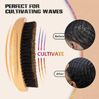 Buy now Wave Brush for Men - Beech Wood & Black Boar Bristle Brush for Cultivating Beards, Hair Waves, and Wolfing at indiglob india