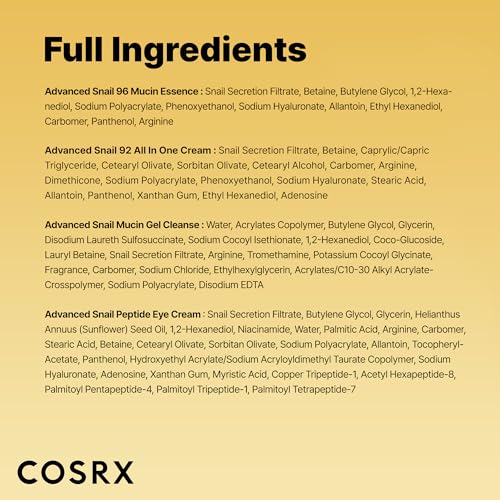Buy now COSRX All About Snail Mucin Korean Skin Care Set, Mini Travel Essentials, Travel Size Gift Set with Snail Mucin Face Wash, Serum, Moisturizer & Eye Cream, Rejuvenating Kit at indiglob india