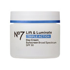 No7 Lift & Luminate Triple Action Face Cream with SPF 30, 1.69 oz | Fragrance Free Moisturizer, Anti Aging Collagen Peptides, Brightening Complex, Evens Skin Tone, Wrinkles Appear Reduced