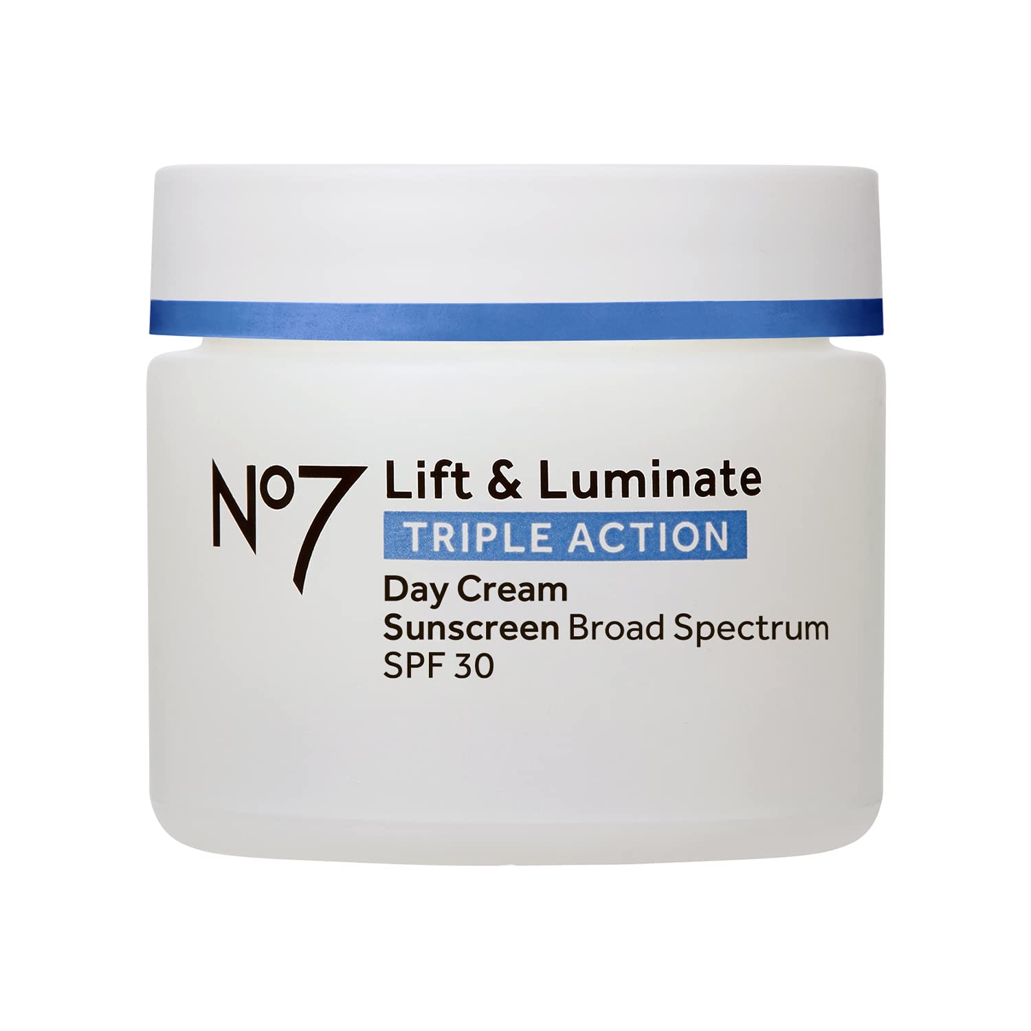 No7 Lift & Luminate Triple Action Face Cream with SPF 30, 1.69 oz | Fragrance Free Moisturizer, Anti Aging Collagen Peptides, Brightening Complex, Evens Skin Tone, Wrinkles Appear Reduced