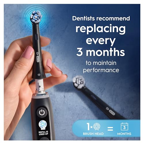 Buy now Oral-B iO Ultimate Cleaning Electric Toothbrush Heads, 8 Pieces, Ultimate Tooth Cleaning, Toothbrush Attachment for Oral-B Toothbrushes, Letterbox Enabled Packaging, Black at indiglob india
