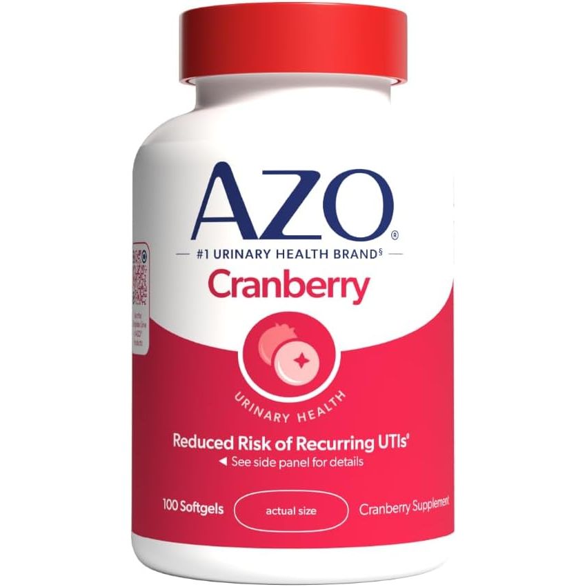 Buy now AZO Cranberry Supplement, Made with Concentrated Whole Fruit Cranberry Powder to Help Cleanse and Protect the Urinary Tract*, Sugar Free Cranberry Pills, Non-GMO, 100 Softgels Herbal Supplement at indiglob india