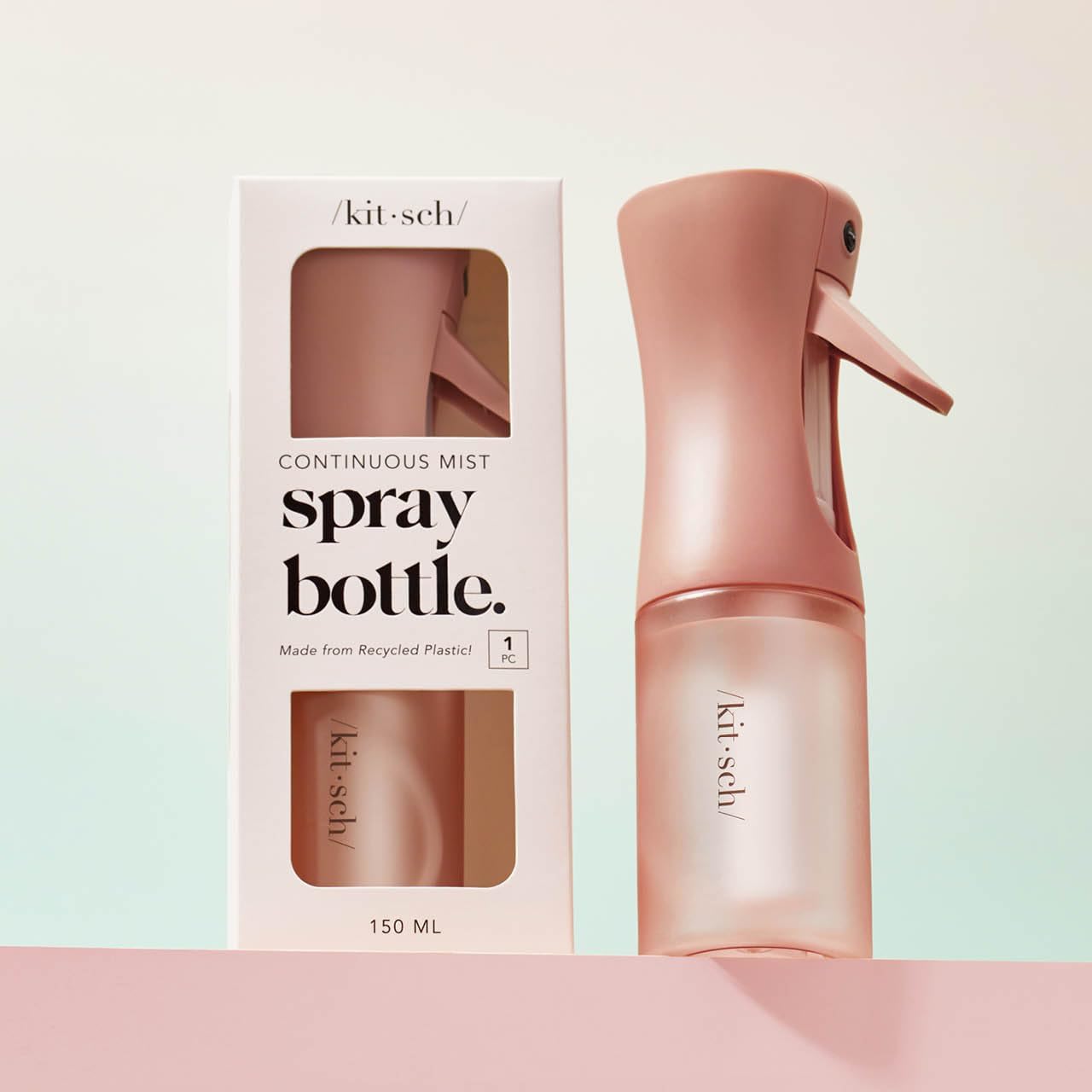 Buy now Kitsch Continuous Spray Bottle for Hair â€“ Fine Mist Water Mister & Water Spray Bottle â€“ Recycled Hair Spray Bottle â€“ Spray Bottles for Cleaning, Styling, Plants & More â€“ Terracotta, 150ml at indiglob india