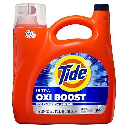 Buy now Tide Ultra Oxi Boost Liquid Laundry Detergent, 117 fl oz, 83 Loads, Advanced Stain Remover, Laundry Detergent Liquid with Extra Oxi Power at indiglob india