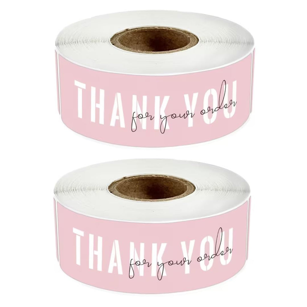 1x3 Inch Thank You for Your Order Stickers, Pink Thank You Stickers Small Business, Packaging for Small Business, Order, Decoration, Gifts, 2Roll with 240 Labels (Pink 01)