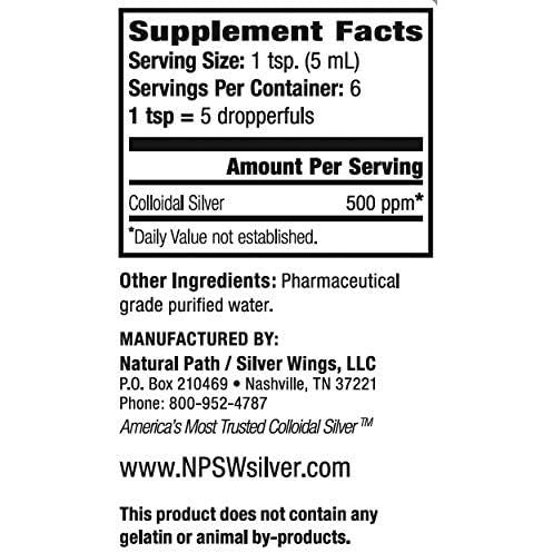 Buy now Natural Path Silver Wings Colloidal Silver 500PPM, Amber Brown Liquid Immune Support, 1 Fl Oz (Pack of 1) at indiglob india