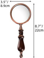 Hiceeden 10X Antique Magnifying Glass, Brass Handheld Magnifier with Wooden Handle, Decorative Reading Magnifying Lens, Vintage Gift for Elderly, Senior