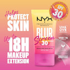 Buy now NYX PROFESSIONAL MAKEUP Blurscreen SPF 30 Primer, 3-in-1 Blurring Makeup Primer with Sunscreen, Vegan Formula with No White Cast or Greasy Feeling at indiglob india