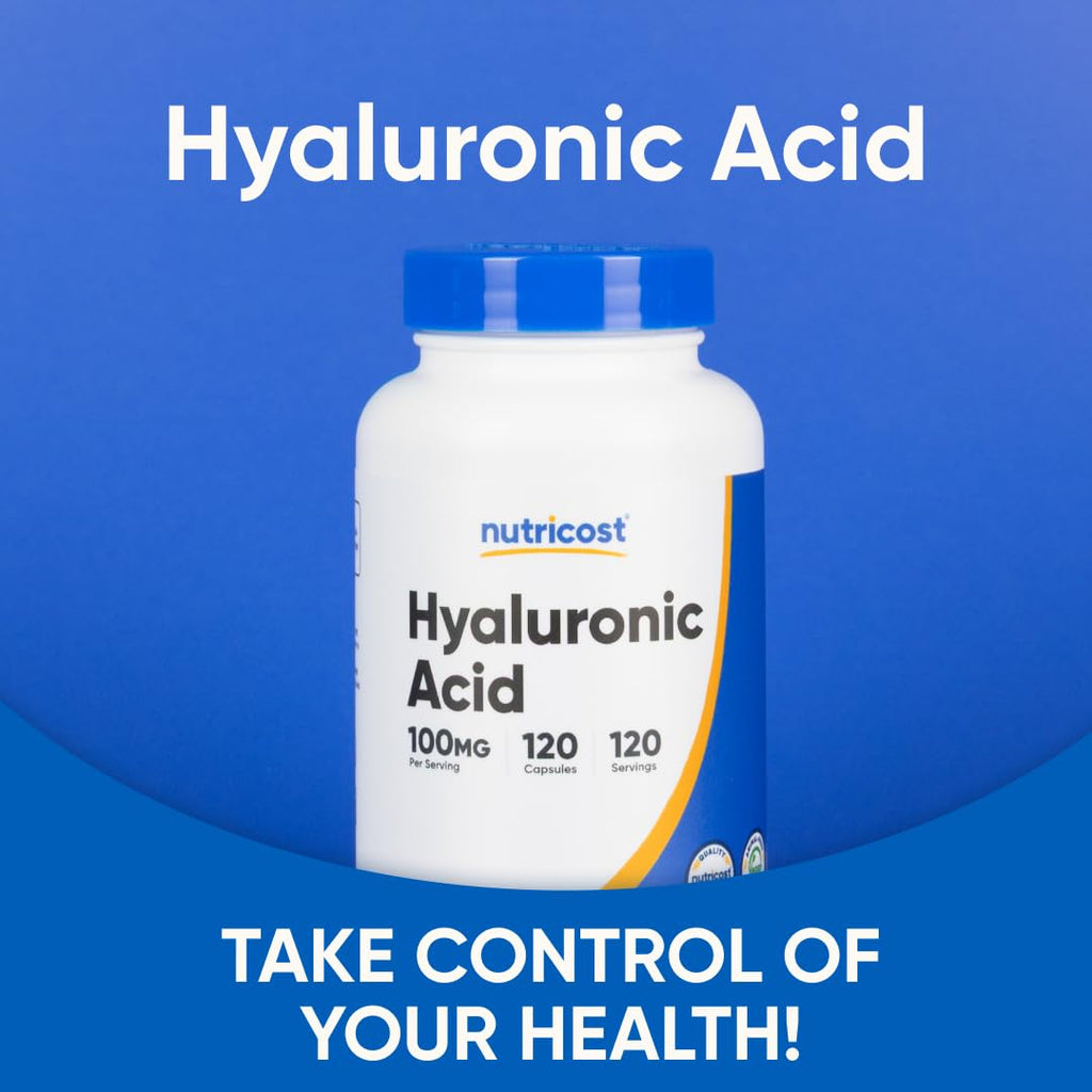 Nutricost Hyaluronic Acid Capsules 100mg,120 Vegetarian Capsules | Gluten-Free & GMO-Free